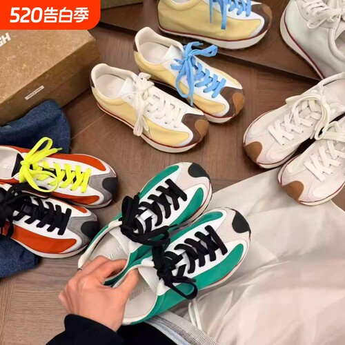 HH5女鞋伊甸园2026春秋季新款春日版百搭撞色复古百搭缤纷华夫鞋