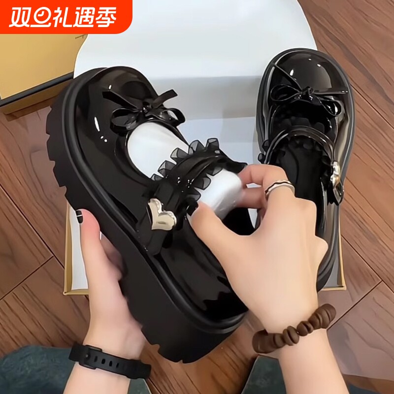 春秋厚底jk小皮鞋女2025日系新款复古英伦风玛丽珍圆头甜酷小皮鞋