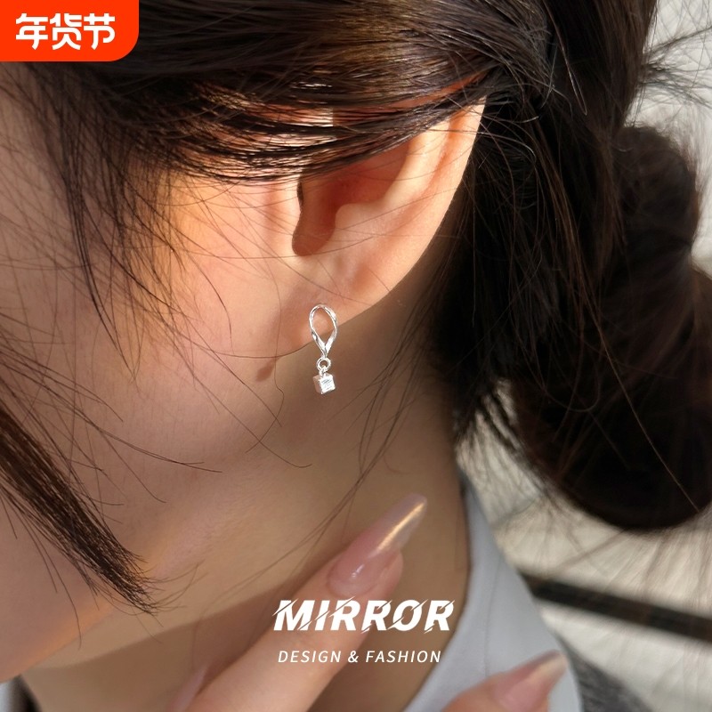 小麋人925纯银耳钉女纯银小众设计感高级耳环潮气质2026耳饰方