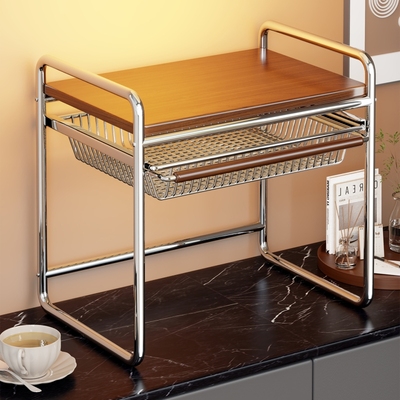 复古风厨房置物架多层微波炉支架