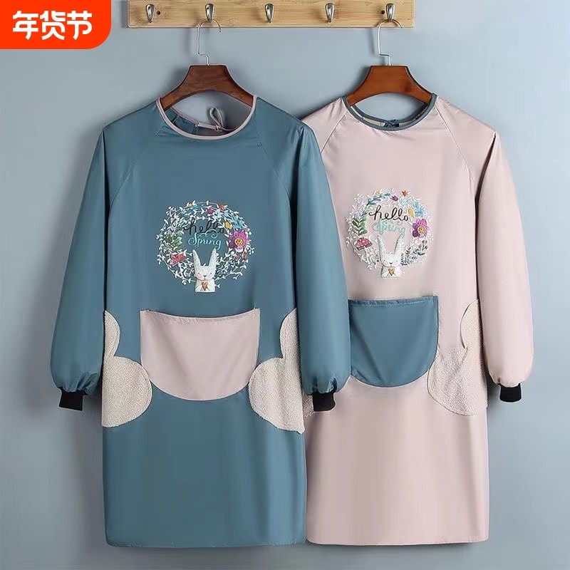 可擦手做饭围裙防油防水含袖套全身防护反穿围裙加大加厚长袖罩衣,家庭/个人清洁工具,围裙,淘宝优惠券,粉丝福利购,淘宝优惠卷