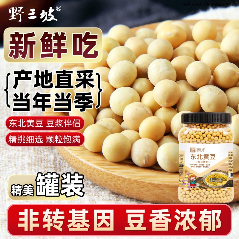 野三坡有机非转基因新黄豆大豆黑豆发豆芽打豆浆专用炒黄豆东北5 - 实物图