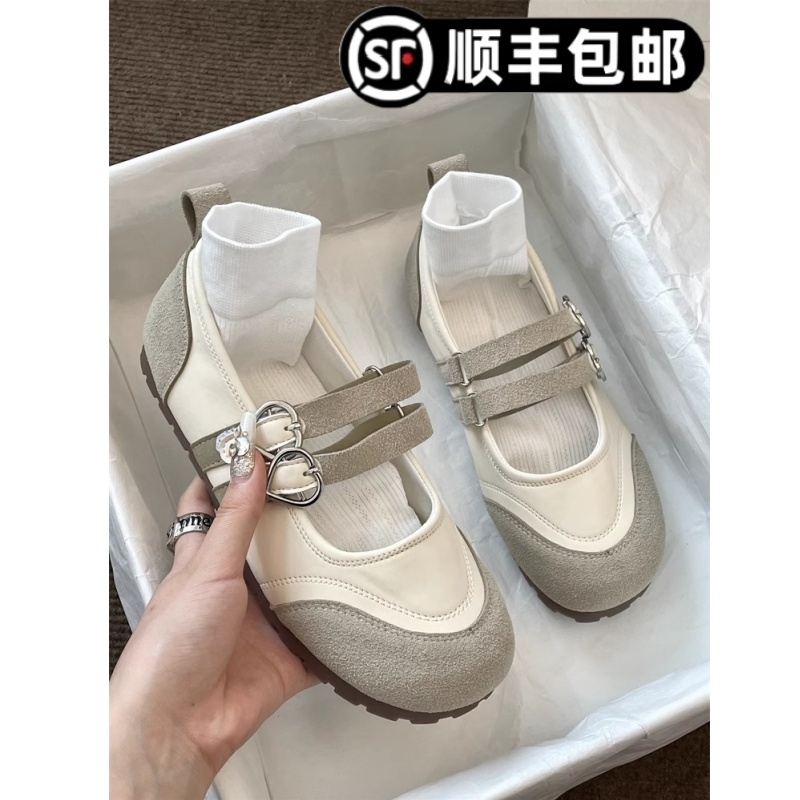 法式芭蕾风浅口平底百搭单鞋女2025夏季新款舒适软底复古玛丽珍鞋
