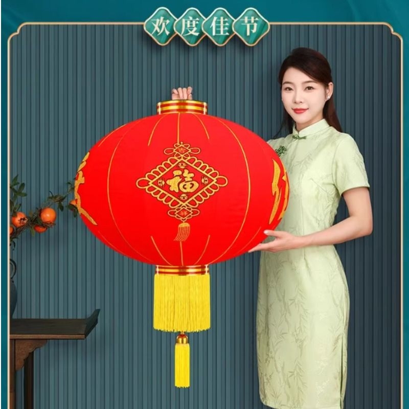 2026新款欢度佳节大红灯笼灯大门口宫灯挂饰中秋国庆户外装饰吊灯