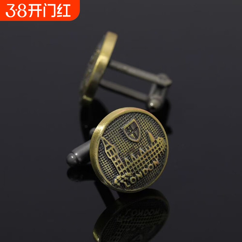 铜材质珐琅电镀工艺袖扣时尚商务正装男士法式袖口袖扣