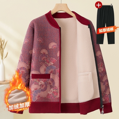 中老年妈妈秋冬外套奶奶上衣保暖