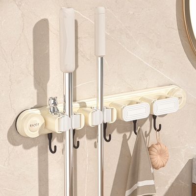 【免打孔！！！】吸盘拖把夹