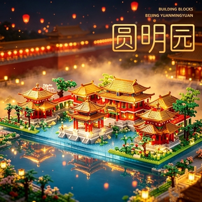 【热销】圆明园积木模型拼装