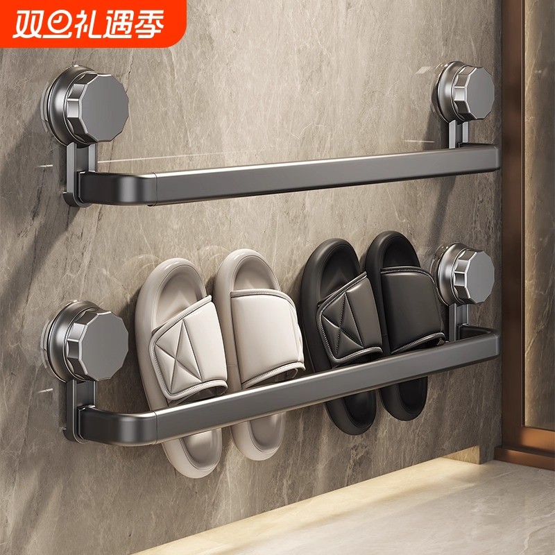 吸盘浴室拖鞋挂架免打孔门后卫生间置物架壁挂式厕所收纳神器鞋子