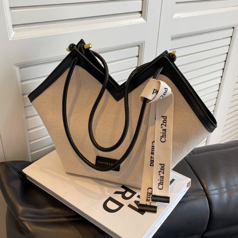 伊布古奇帆布包包女大容量新款小众单肩包夏天百搭质感上课通勤包