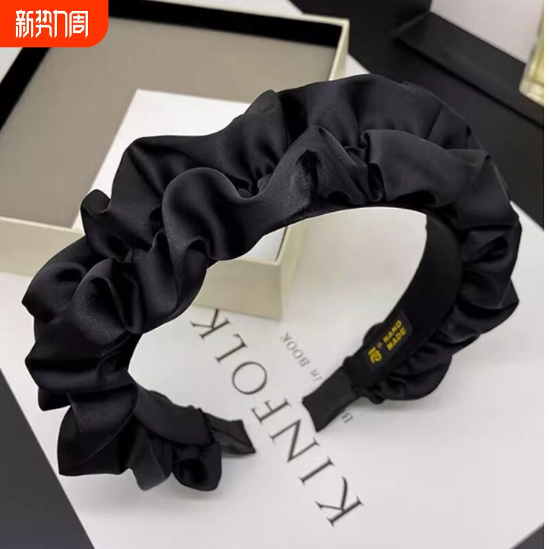 日本发箍女款高级感洋气时尚高颅顶港风洗脸头箍发卡2026褶皱精致