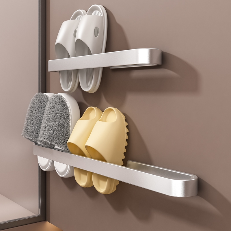 浴室拖鞋架挂架免打孔卫生间鞋子收纳架厕所壁挂式门后沥水置物架
