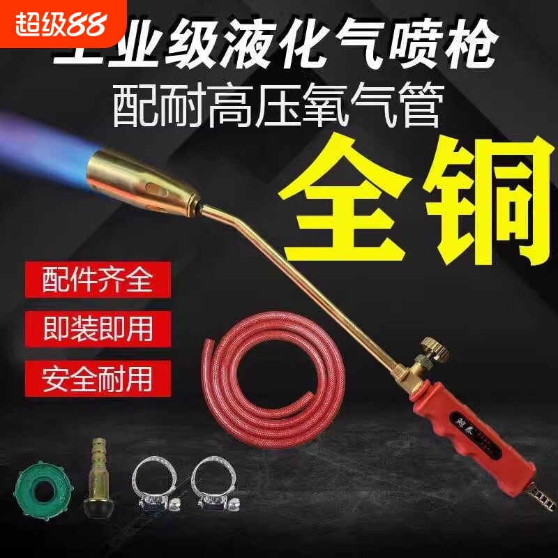 家用煤气喷火器液化气喷枪喷火枪全铜烧猪毛烧肉喷灯烧猪烧毛神器 - 实物图