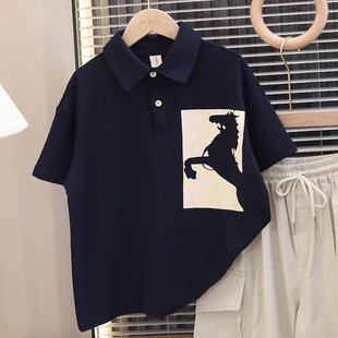 儿童装男童夏装POLO衫短袖2026新款中大童夏季男孩纯棉夏款T恤潮t