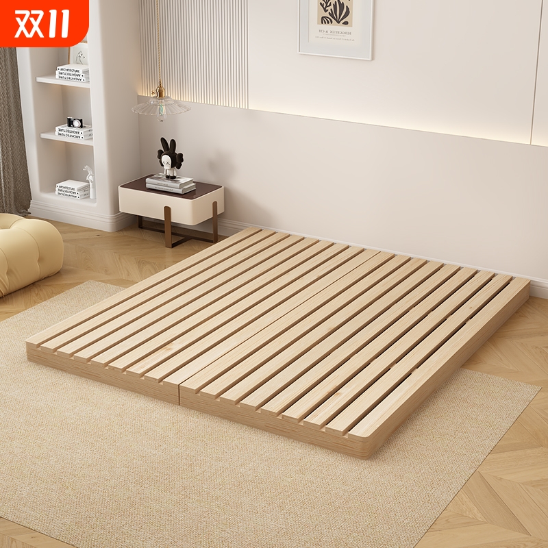 榻榻米床架地铺床落地床日式矮床实木排骨架无床头地台床出租屋