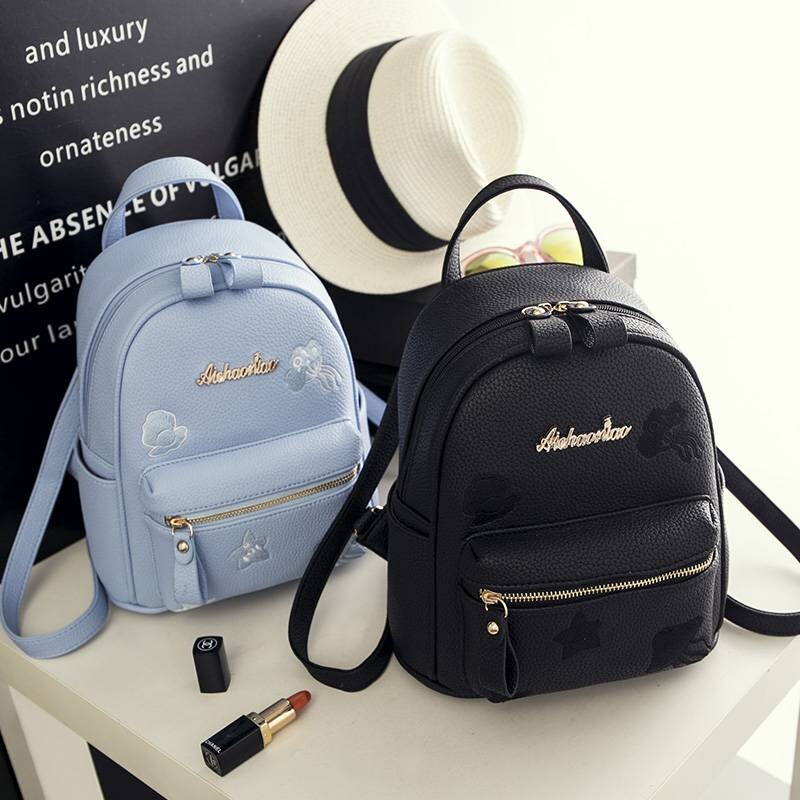 爱马女仕双肩包新款时尚百搭休闲小清新潮软皮女士小背包女包包