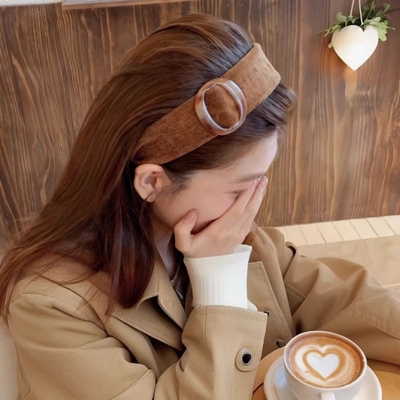 韩系美拉德圆环宽边发箍女