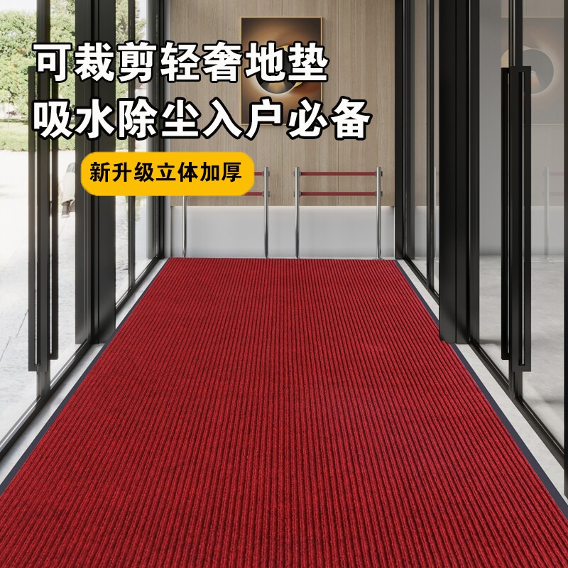地毯门垫进门门口垫子防滑入户门地垫吸水耐脏免洗红色户外可裁剪