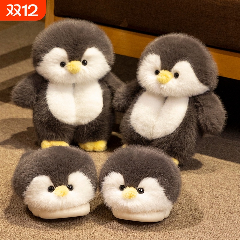 企鹅图案加绒拖鞋|超1000次加购