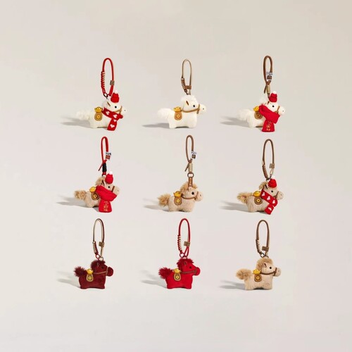 马上有钱毛绒小马挂件马年吉祥物公仔玩偶本命年包包挂饰新年礼物