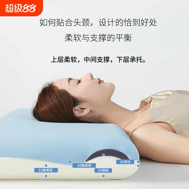 慢回弹记忆棉零压护颈椎助睡眠