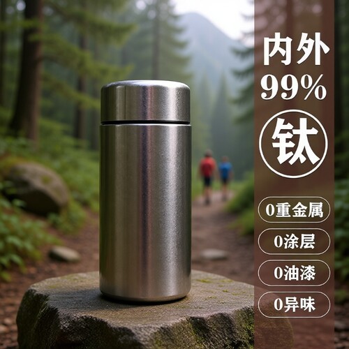 纯钛水杯口袋杯便携礼品200ml迷你唐斯高档随行杯保温小巧随身
