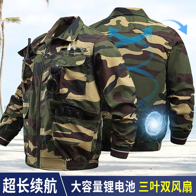 夏季空调服降温长袖制冷带风扇图片