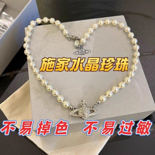 西太后土星珍珠项链女款别针星球颈链2025年毛衣链锁骨链不掉色
