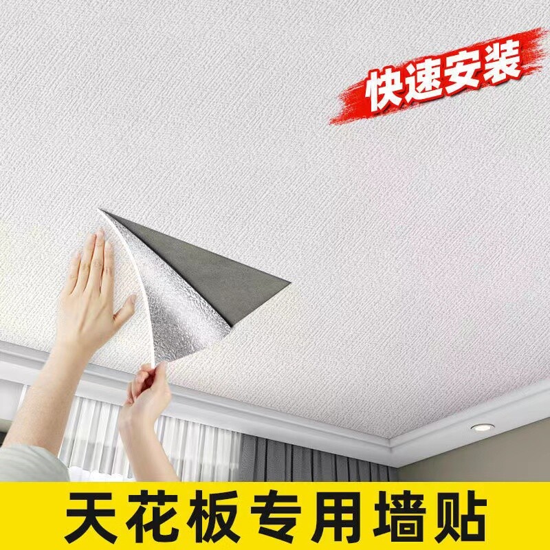 天花板贴纸3d立体自粘墙贴遮丑吊顶防水屋顶壁纸墙纸防潮卧室墙面