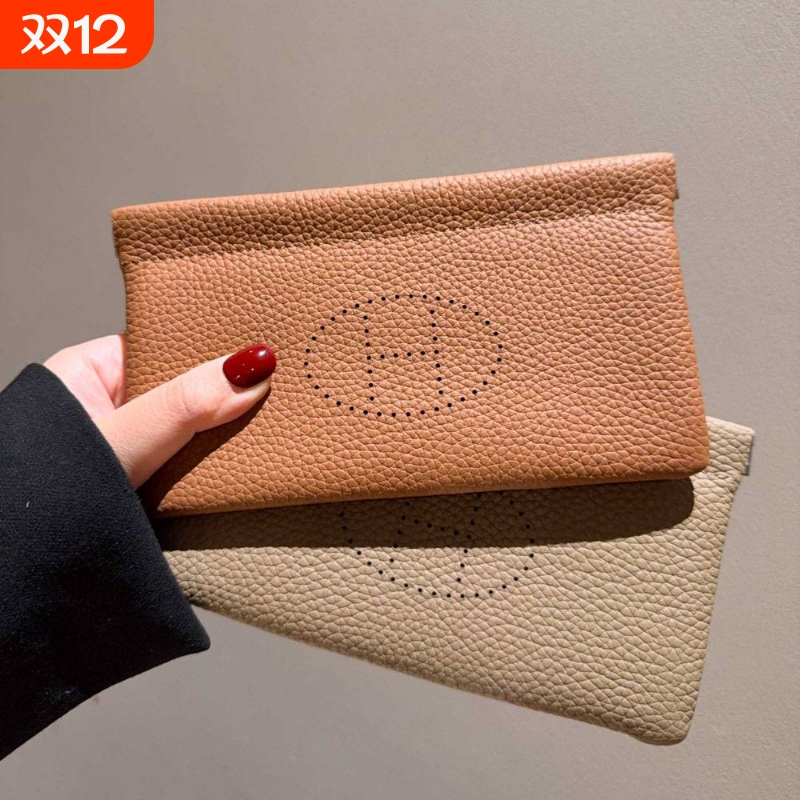 爱马女仕高档Togo牛皮超薄手拿包女士H家手机包皮手包新款钱包长