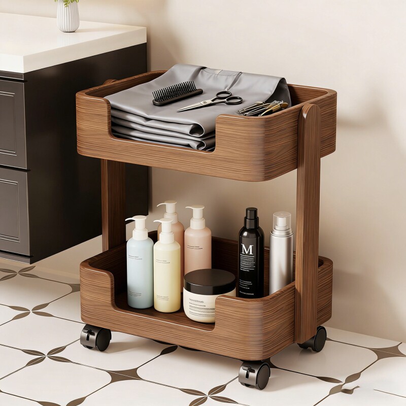 理发店专用剪刀小推车落地可移动吹风机染发剂收纳架多层整理架子