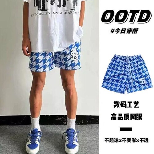 美式篮球裤男宽松不过膝运动短裤