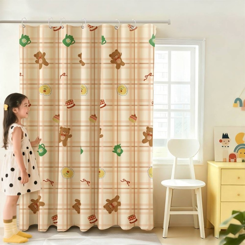 出租房免打孔安装简易窗帘隔断神器一整套遮光布帘遮挡帘厨房卧室