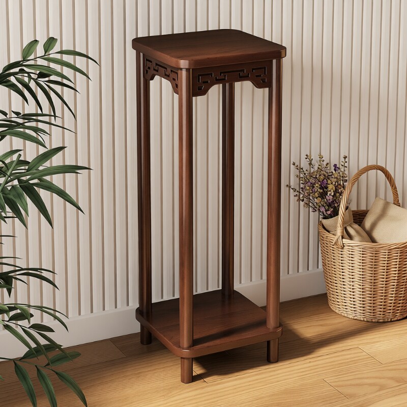 中式花架花架子客厅落地式阳台置物架非实木花盆架花台架多层摆放