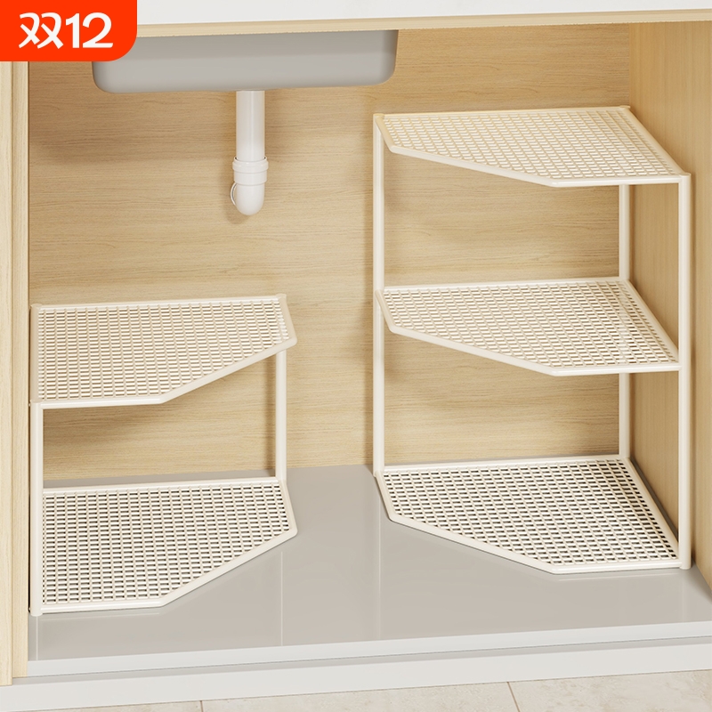 下水槽锅具收纳架转角台面三角架