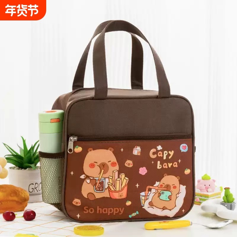 可爱卡通小学生饭盒袋大容量保温手提便当包儿童防水防油饭兜餐包,餐饮具,保温袋,淘宝优惠券,粉丝福利购,淘宝优惠卷