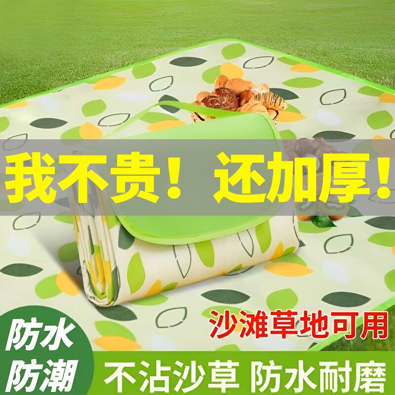 户外地垫防潮垫加厚野餐垫露营野外防水草坪帐篷便携室外海滩帆布