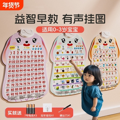 宝宝有声早教挂图点读发声书儿童数字认知启蒙玩具识字拼音字母表