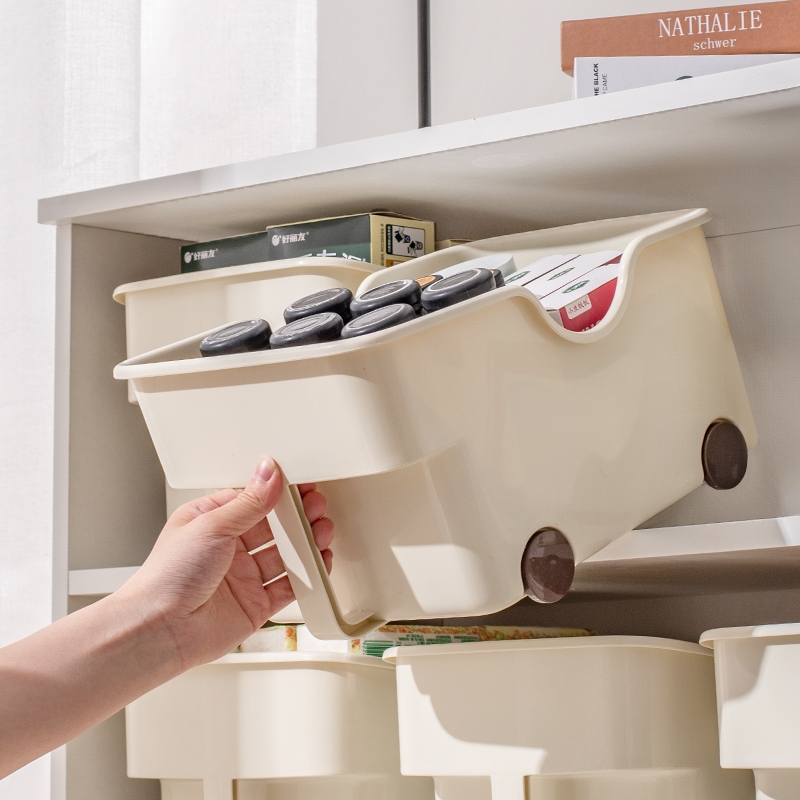 杂物收纳盒橱柜收纳带把手