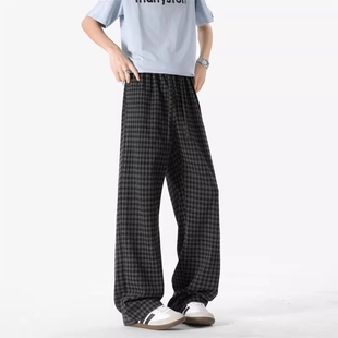 时髦高腰抽绳直筒休闲拖地裤 宽松慵懒风格 2025新款 秋季 子阔腿裤