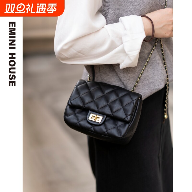 伊米妮小金球小香风链条包牛皮包