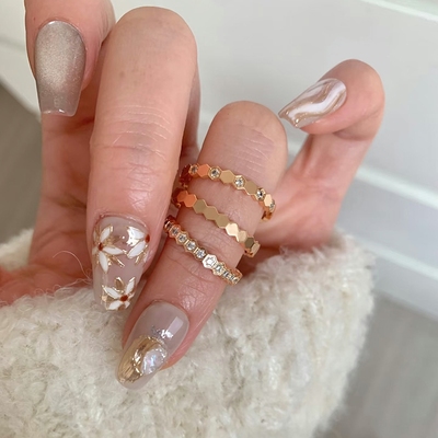 宋慧乔同款蜂巢戒指女纯银镀18K金满钻百搭叠戴满天星时尚食指戒