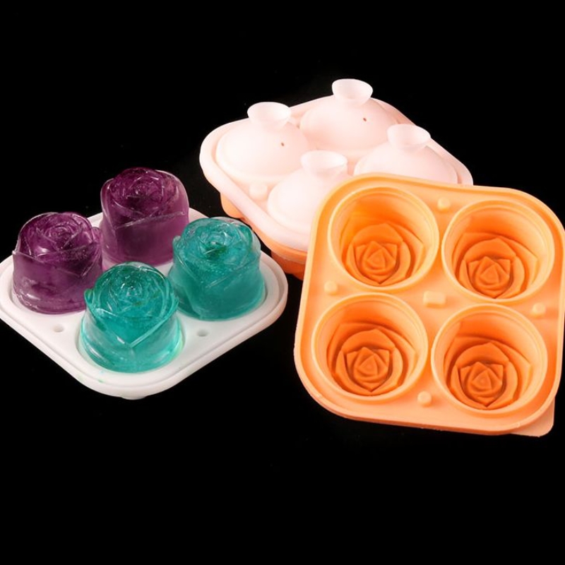 斯冷菜造型模具创意餐厅工具玫瑰花硅胶冰块模具