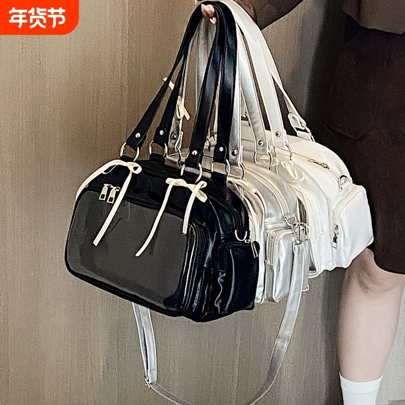 斜挎痛包小食量单肩大容量吧唧谷子包丝带初中生二次元日系制服包