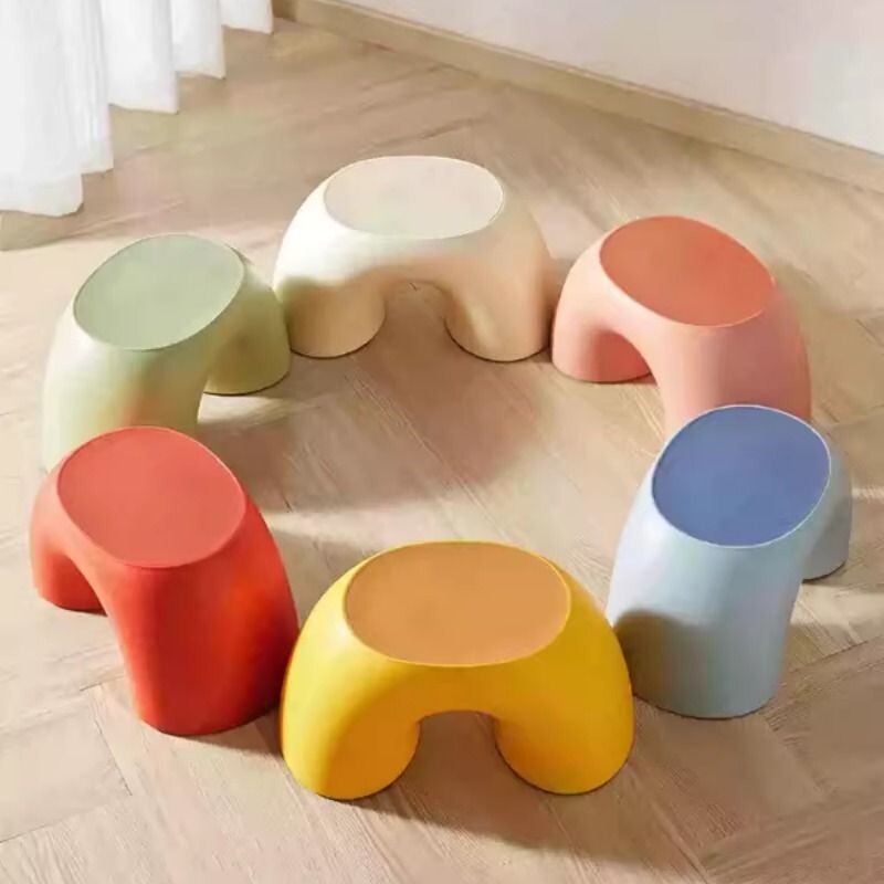 小凳子家用矮凳北欧宝宝塑料板凳浴室加厚防滑创意儿童彩虹小椅子