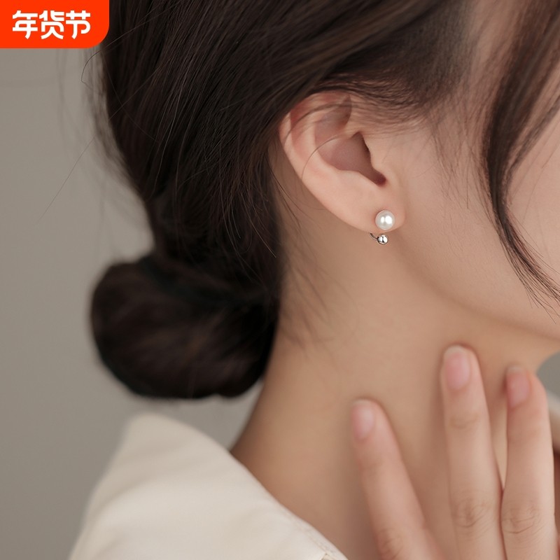 999纯银淡水珍珠耳钉女2025新款爆款耳环小众高级感耳饰优雅气