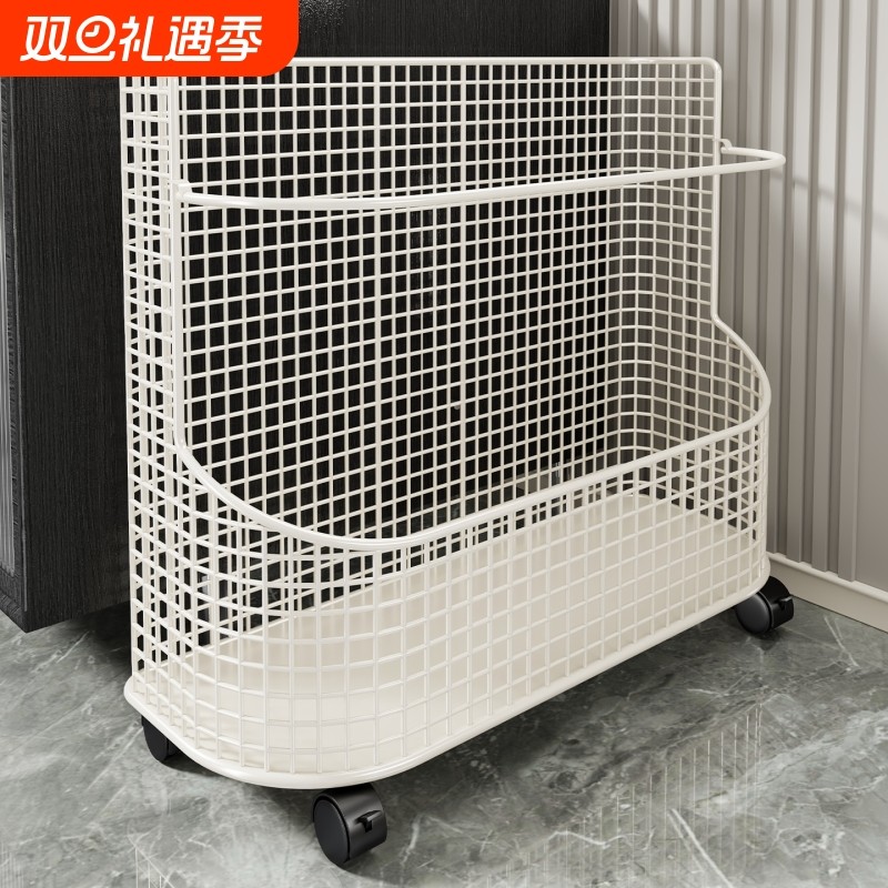 瑜伽垫收纳框窄缝球类球拍收纳架夹缝健身器材置物架羽毛球带轮