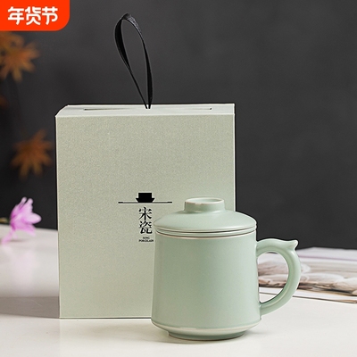 傲驰汝窑天青开片可养水杯