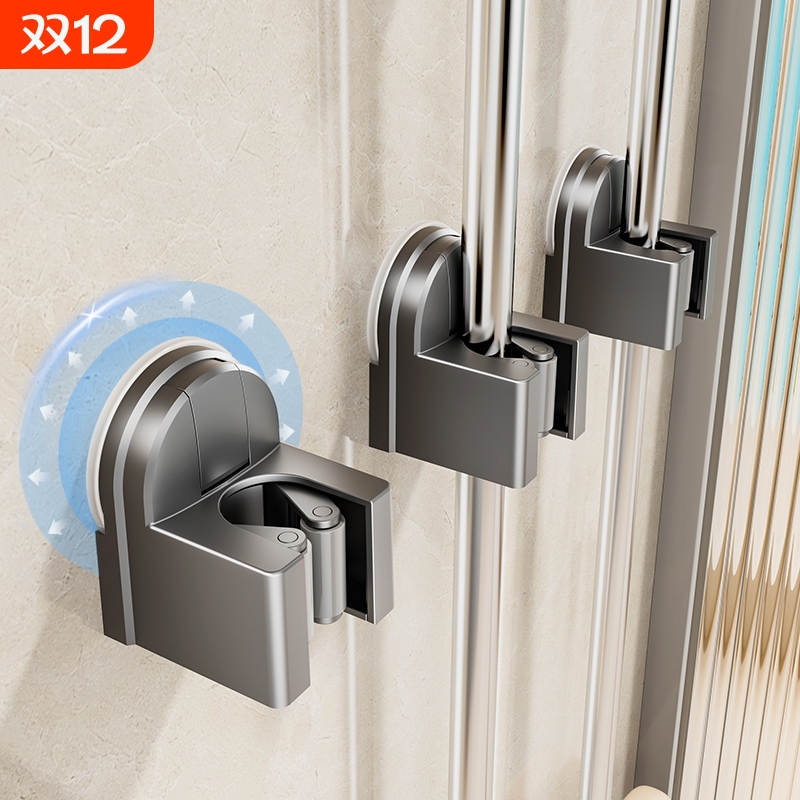 吸盘拖把架拖把壁挂式免打孔扫把挂钩卫生间浴室门后收纳架子神器