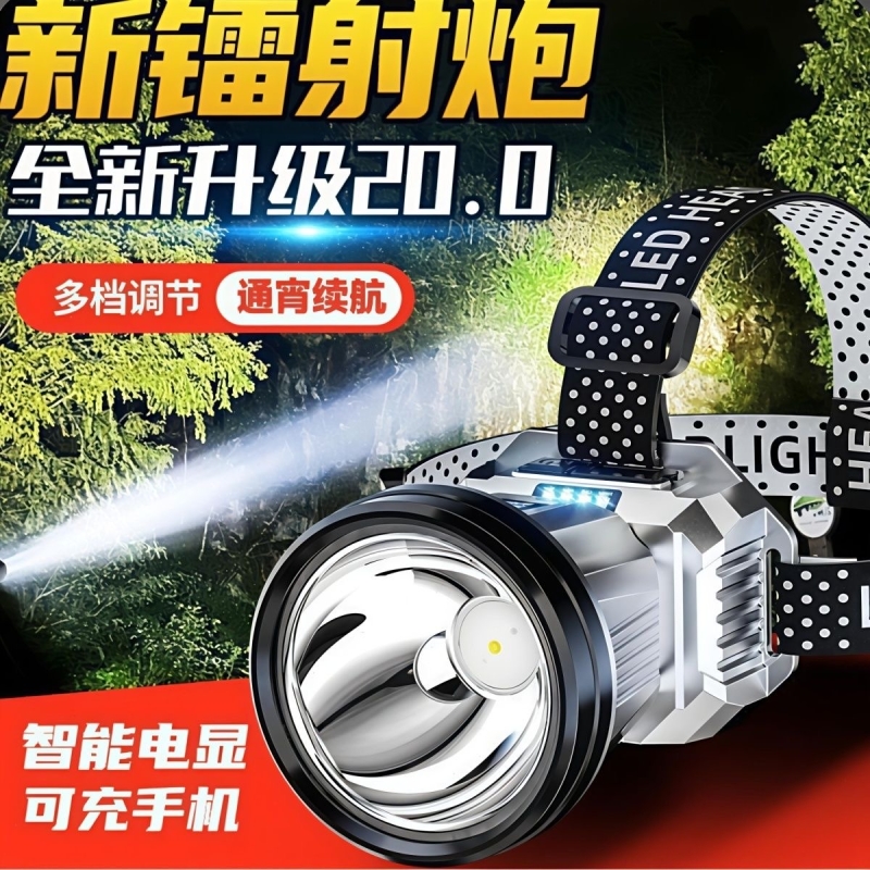 公牛适用头灯超亮强光夜钓鱼